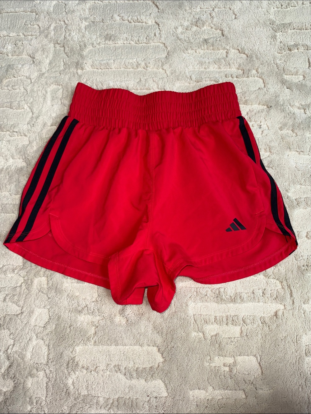 adidas pacer Red Running Shorts with Black Side Stripes